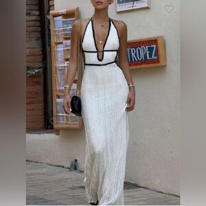 Elegant White Halter Maxi Dress